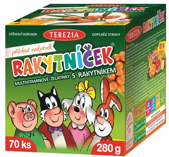 II. jakost Terezia RAKYTNÍČEK mutlivitamin.želatinky s rakytník.70ks