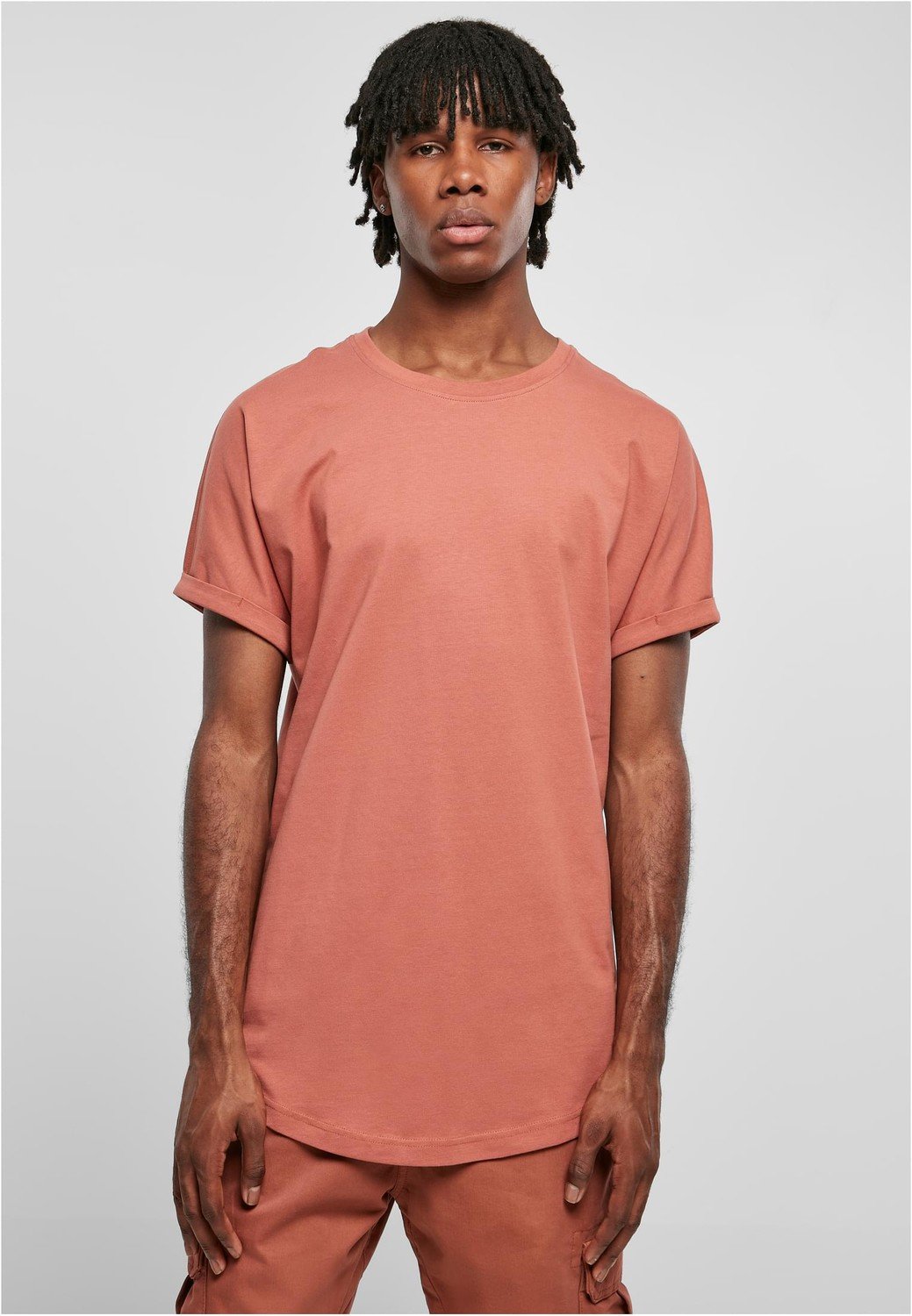 Long Shaped Turnup Tee terracotta