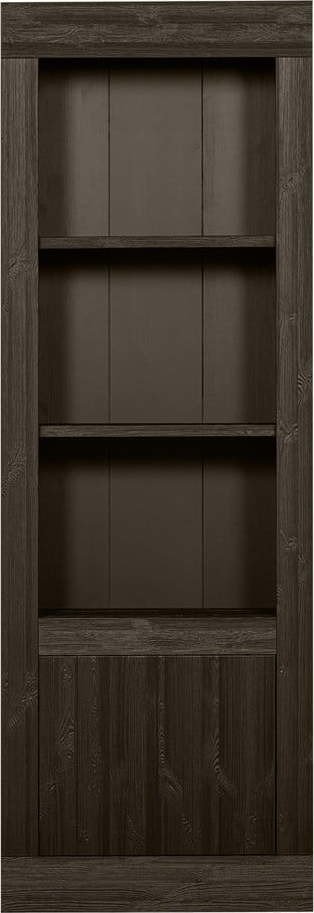 Tmavě hnědá knihovna z borovicového dřeva 78x230 cm Yumi – BePureHome