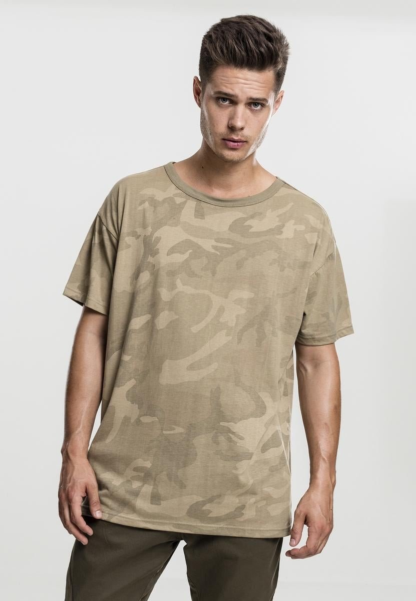 Camo Oversized Tee písková kamufláž