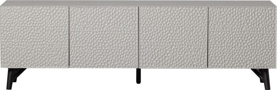 Světle šedý TV stolek z mangového dřeva 185x56 cm Carved – BePureHome