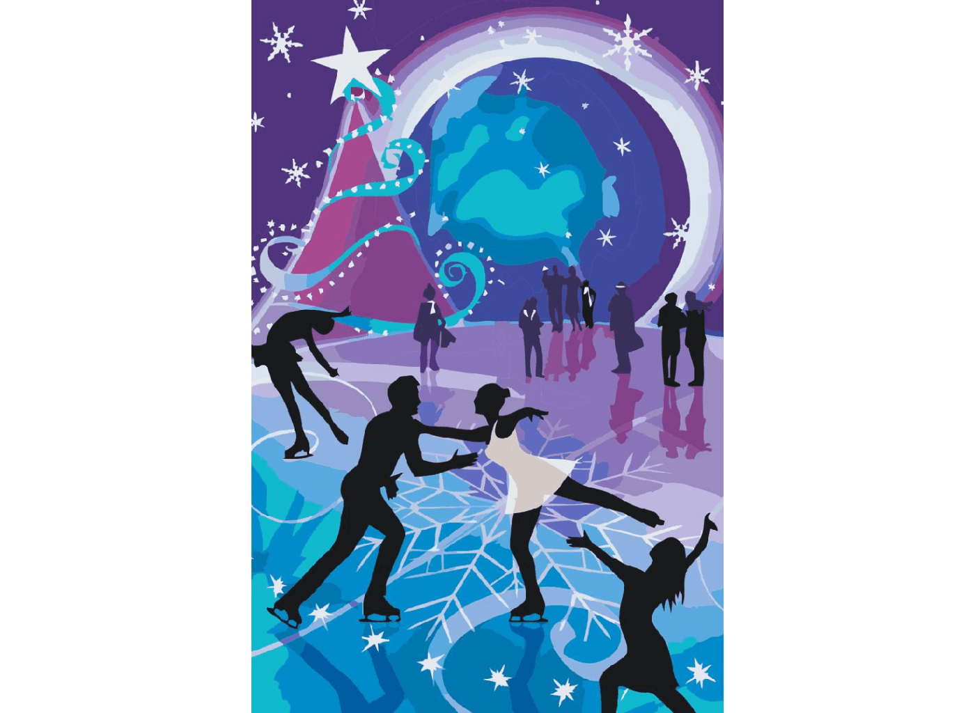 MALUJEŠ Malování podle čísel - MARCELLO CORTI - ZIMNÍ BRUSLENÍ Rozměr: 40x60 cm, Rámování: bez rámu a bez vypnutí plátna