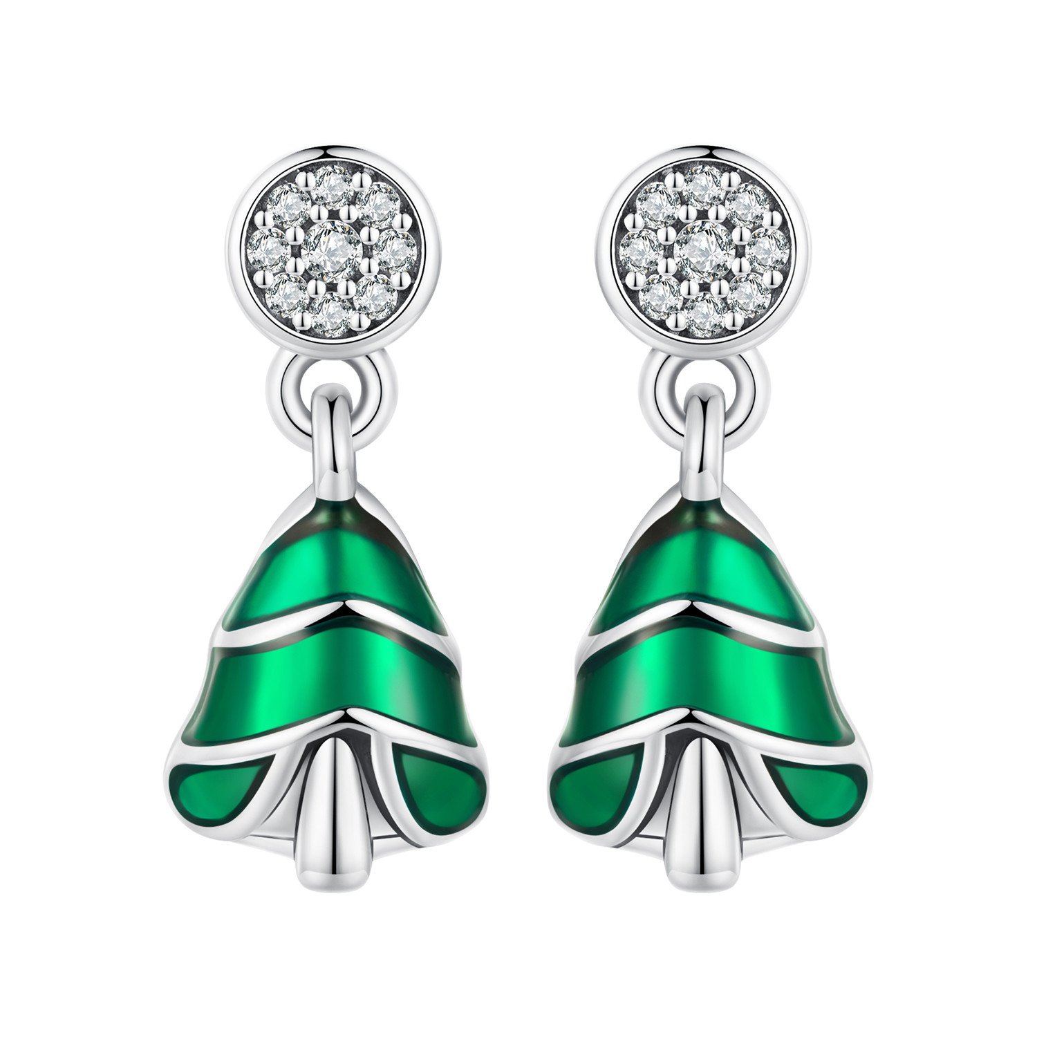 Royal Fashion stříbrné visací náušnice Stromeček BSE919