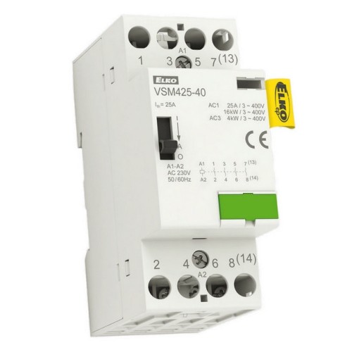 Instalační stykač Elko EP VSM425-31 4x25A 24V AC s manuálním ovládáním