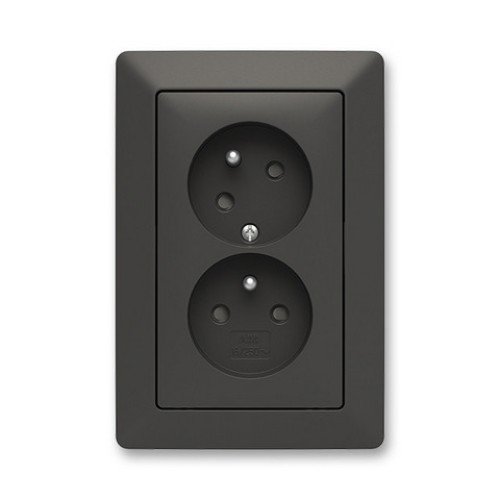 ABB Zoni dvojzásuvka matná černá/bílá 5513T-C02357 137 s clonkami