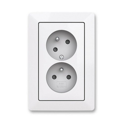 ABB Zoni dvojzásuvka bílá 5513T-C02357 500 s clonkami