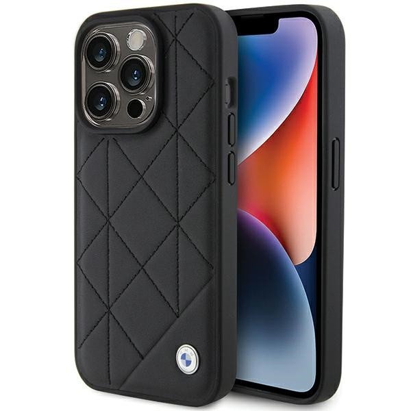 Pouzdro Bmw Leather Quilted Kožené pouzdro pro iPhone 15 Pro Max