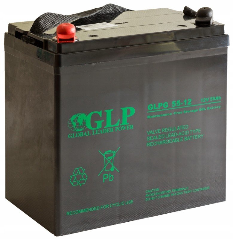 Gelový akumulátor Glpg 12V 55Ah M6 dlouhá životnost