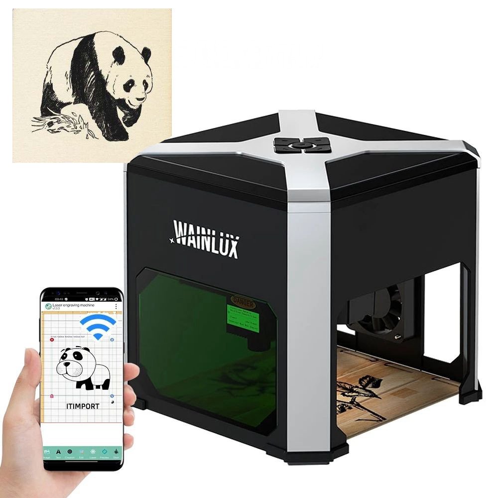 Laserový Grawer 3W dřevěný plast papír kůže Bluetooth K6 Usb iOS Android