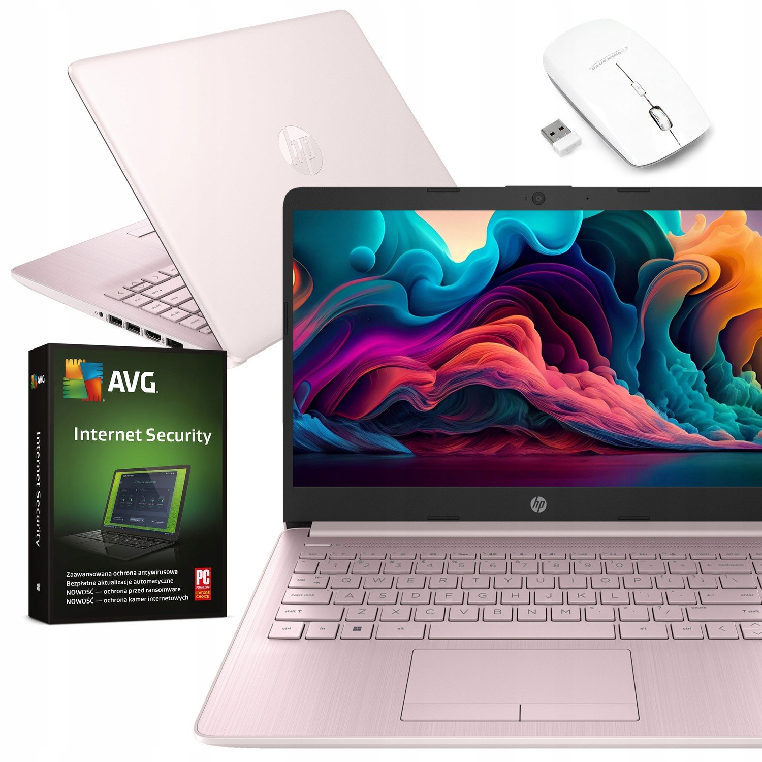 Krásný růžový notebook pro ženy Hp 14 Intel N4120 8GB Ram Intel Uhd Win 11