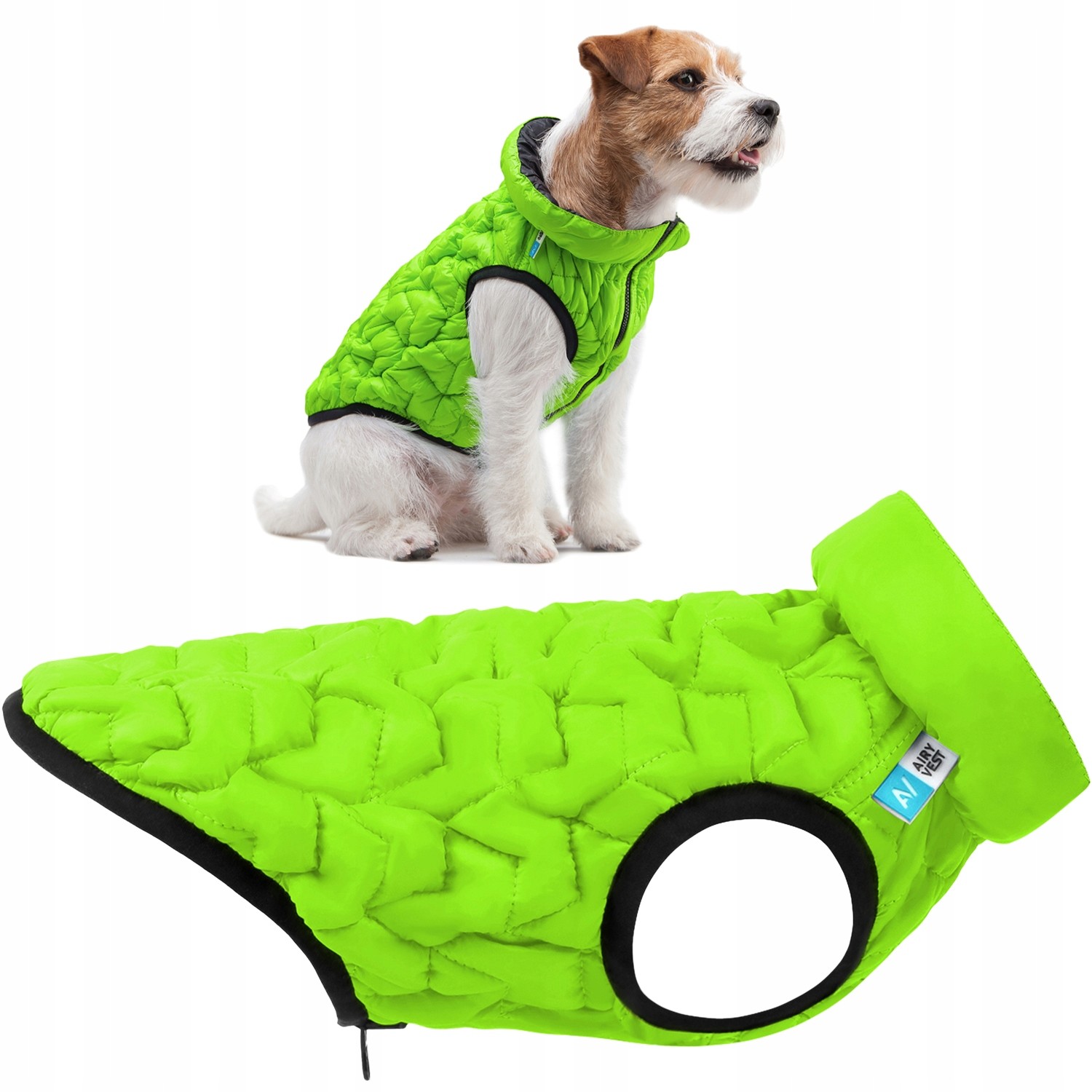 Elastická oboustranná bunda pro psa zelená, XS28