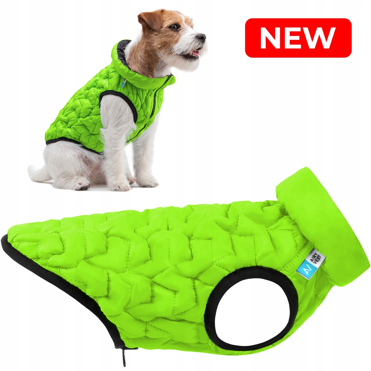 Elastická oboustranná bunda pro psa zelená, M48