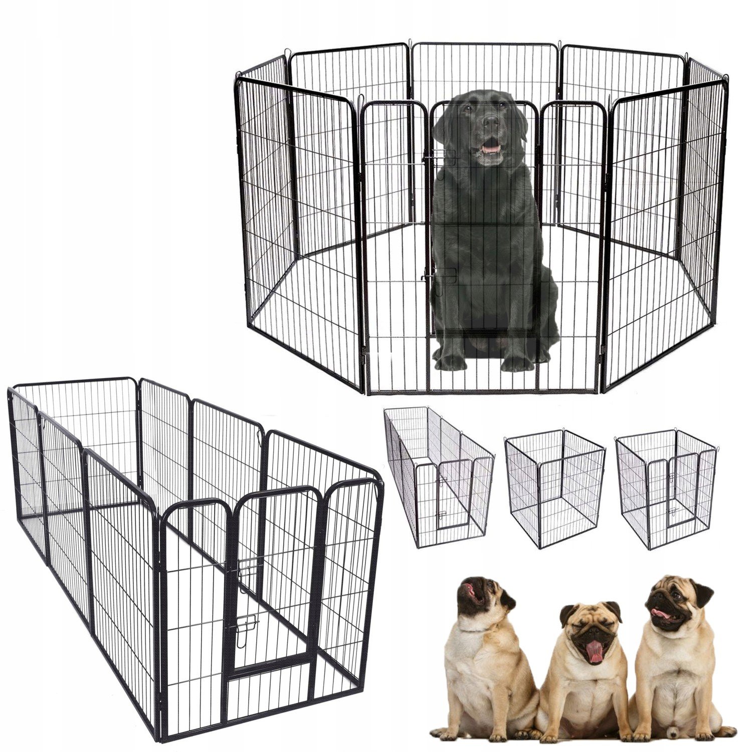 Ohrádka kovová klec plot pro zvířata velkých psů skládací