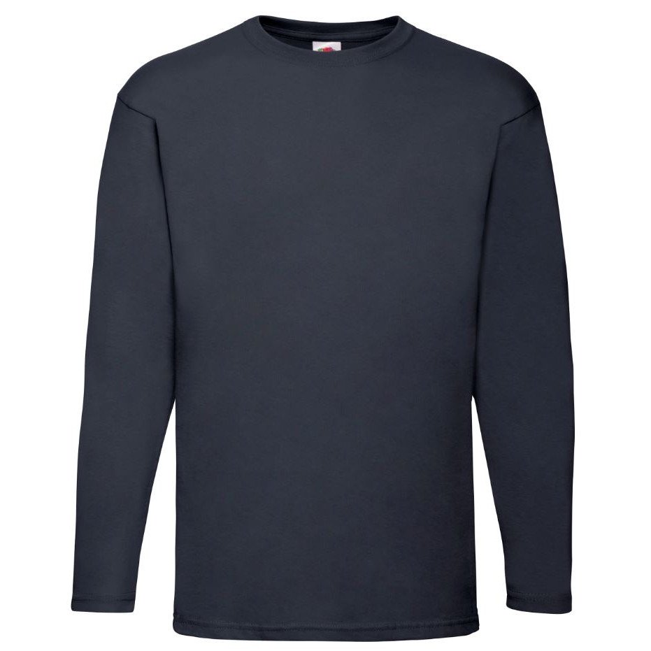 Pánské tričko Fruit of the Loom Valueweight T LS - tmavé navy, S