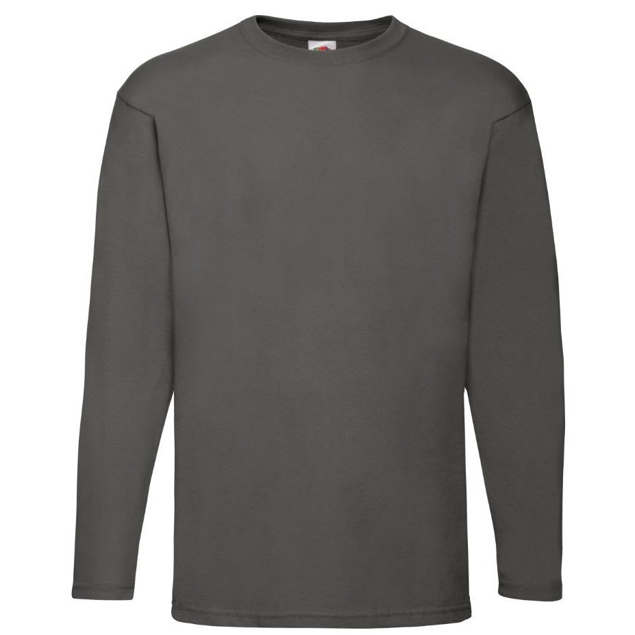 Pánské tričko Fruit of the Loom Valueweight T LS - antracitové, S