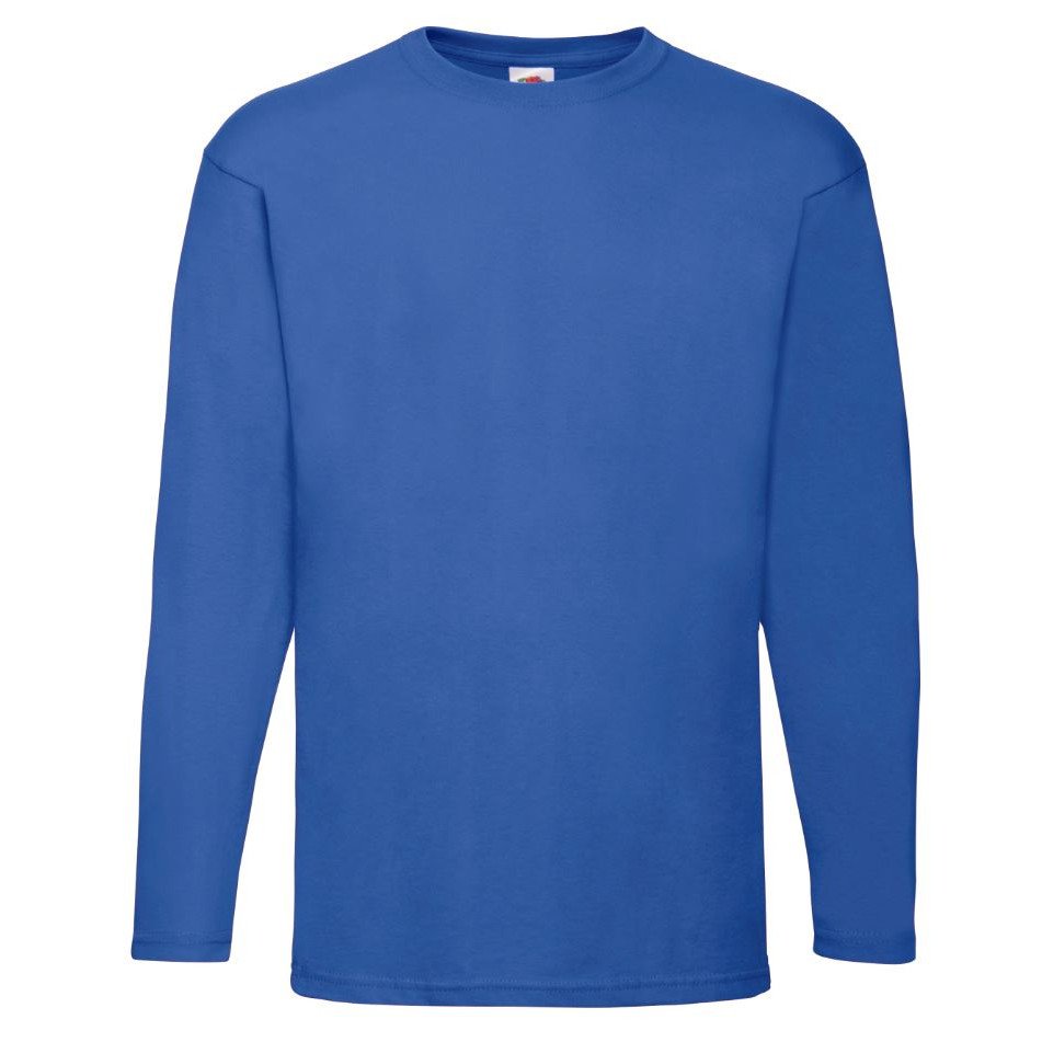 Pánské tričko Fruit of the Loom Valueweight T LS - modré, S