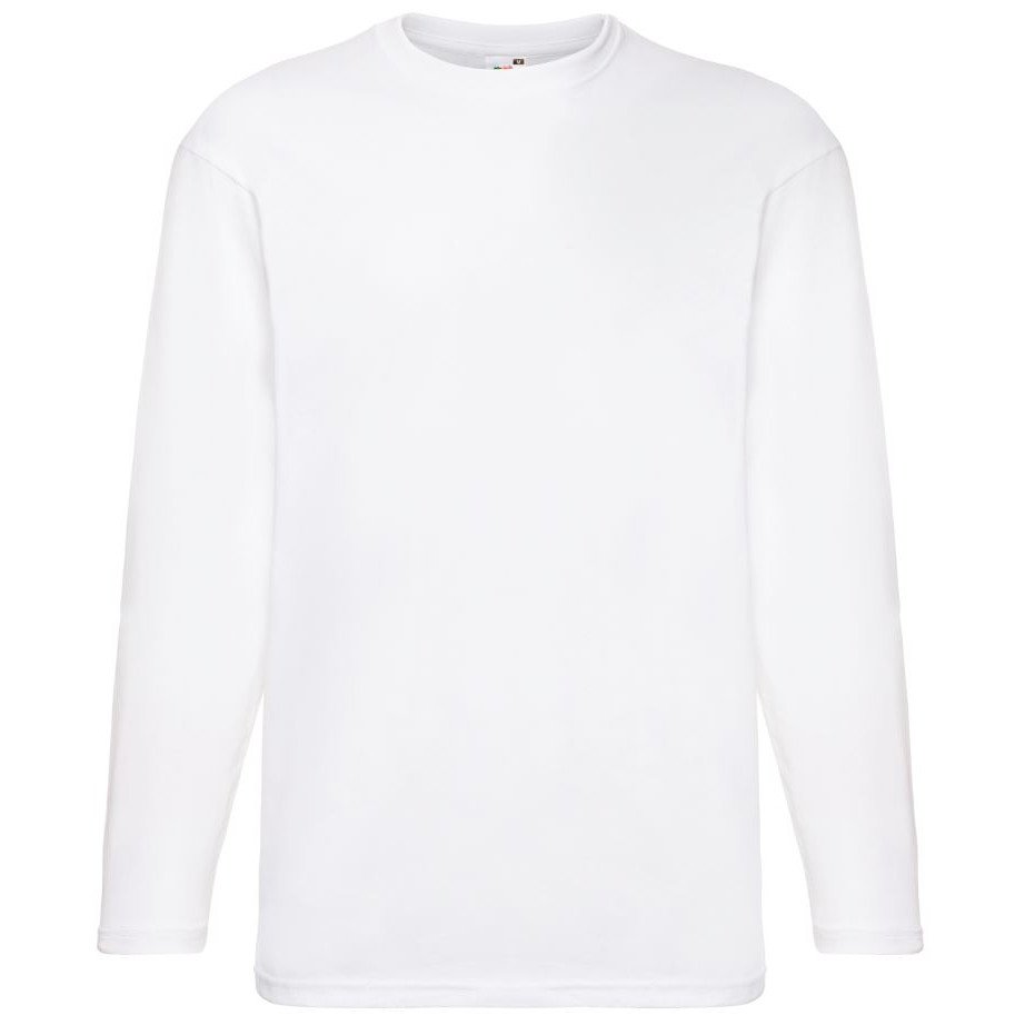 Pánské tričko Fruit of the Loom Valueweight T LS - bílé, S