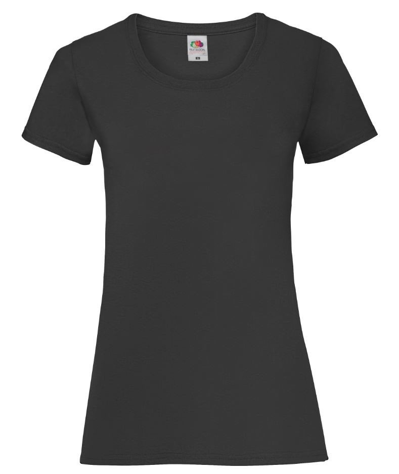Triko dámské Fruit of the Loom Lady-Fit Valueweight T - černé, S