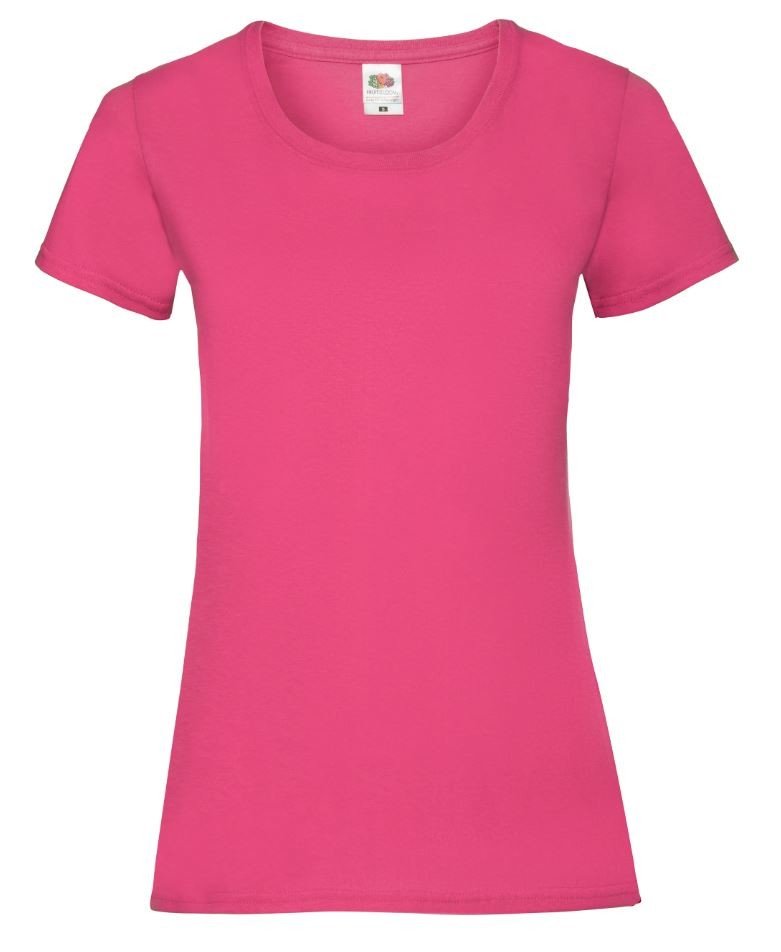 Triko dámské Fruit of the Loom Lady-Fit Valueweight T - růžové, S