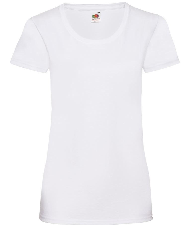 Triko dámské Fruit of the Loom Lady-Fit Valueweight T - bílé, S