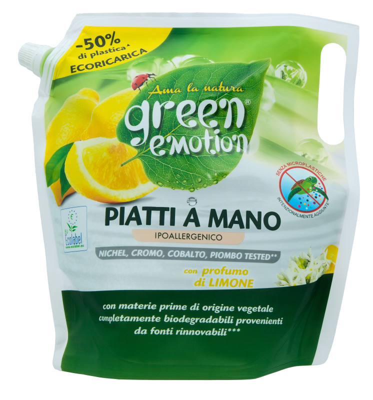 green emotion PIATTI 1000 ml hypoalergenní prostředek na mytí nádobí - náplň - GREEN EMOTION
