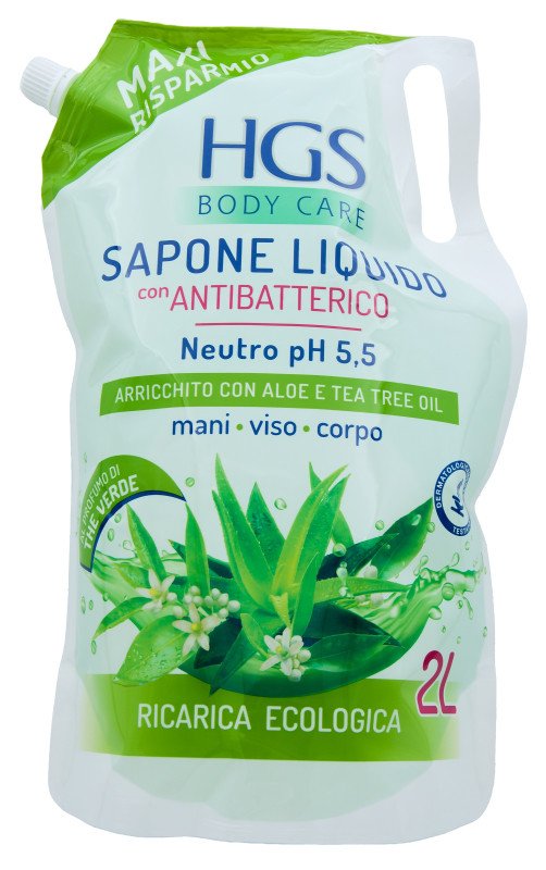 HGS SAPONE LIQUIDO Aloe e Tea Tree Oil 2000 ml tekuté mýdlo - HGS