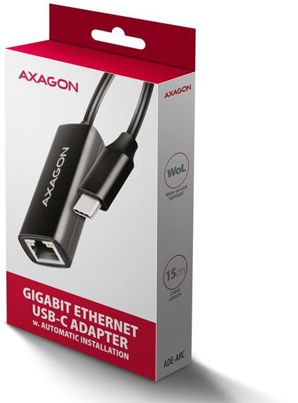 AXAGON ADE-ARC, USB-C 3.2 Gen 1 - Gigabit Ethernet síťová karta, Realtek 8153, auto instal (ADE-ARC)