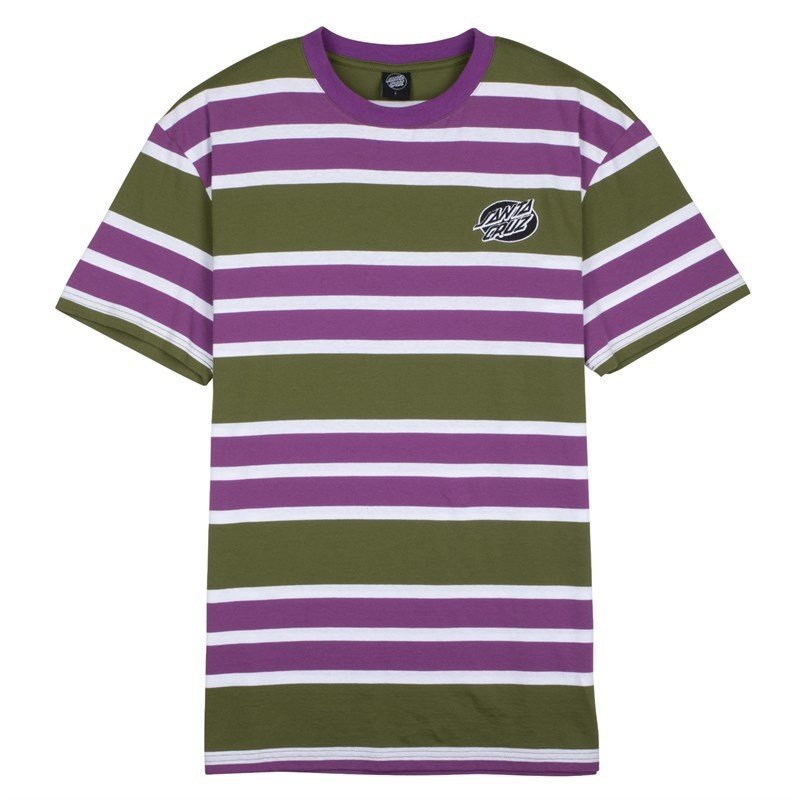 triko SANTA CRUZ - Mono Lined Oval Dot Stripe Sea Kelp Stripe (SEA KELP STRIPE)