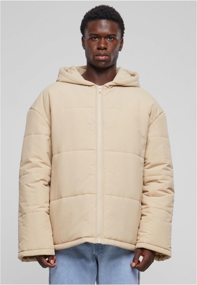 Hooded Block Puffer Jacket - wetsand 3XL