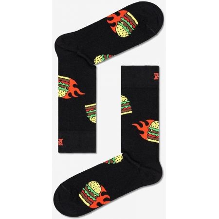 Ponožky Happy Socks Flaming Burger - Černá - 36/40