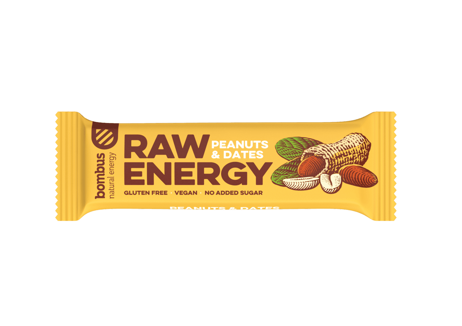 Bombus Energy tyčinka arašídy a datle Raw 50 g Expirace 19.12.2023