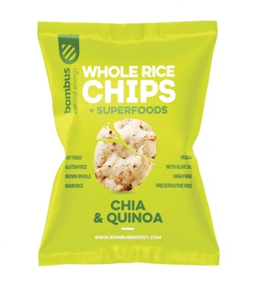 Bombus Rýžové chipsy semínka a quinoa 60 g Expirace 03.01.2024