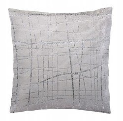 Povlak na polštářek šedý se stříbrným zdobením