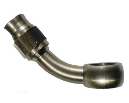 ProRacing Banjo koleno 45° D-03 (AN3) - délka 45mm - průměr oka 11,2mm - nerezové