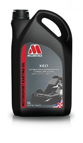 Závodní motorový olej Millers Oils Motorsport KR 2T - 5l - olej pro závodní motokáry a další 2-taktní motory homologace CIK-FIA