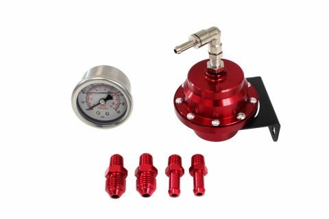 Regulátor tlaku paliva TurboWorks AN6 s manometrem RED