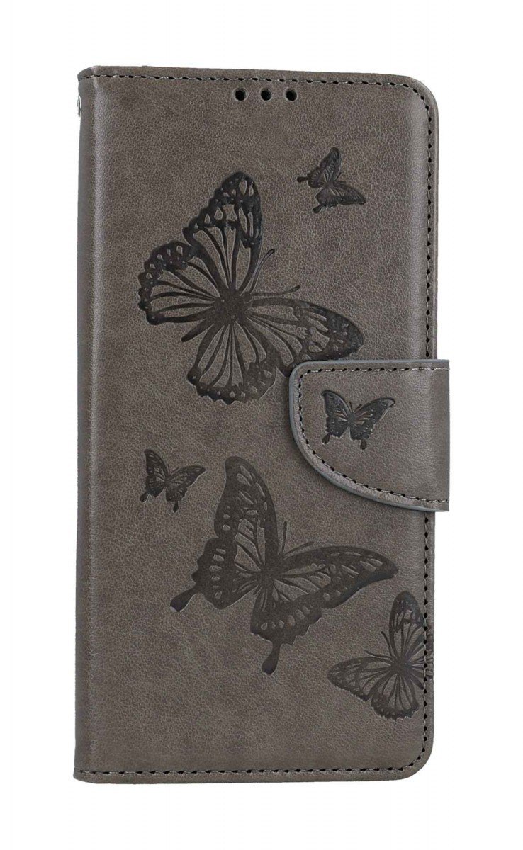 Pouzdro TopQ Xiaomi Redmi Note 12 knížkové Butterfly šedé 112026