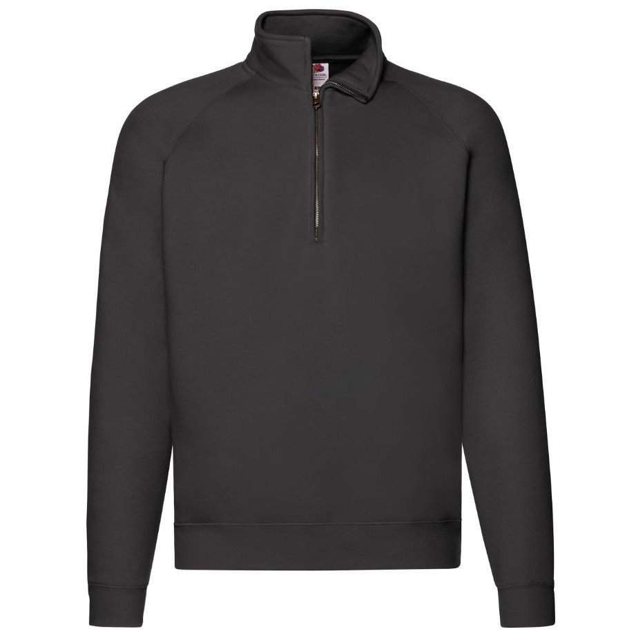 Mikina pánská Fruit of the Loom Zip Neck Sweat - černá, L