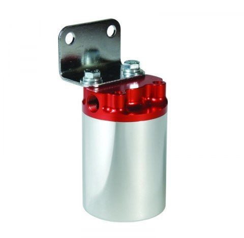 Aeromotive kanystrový palivový filtr – 3/8 NPT/100 mikronů (červené pouzdro s niklovým pouzdrem)