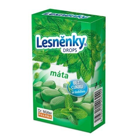 Lesněnky Drops Máta Bez Cukru 38g Dr.müller