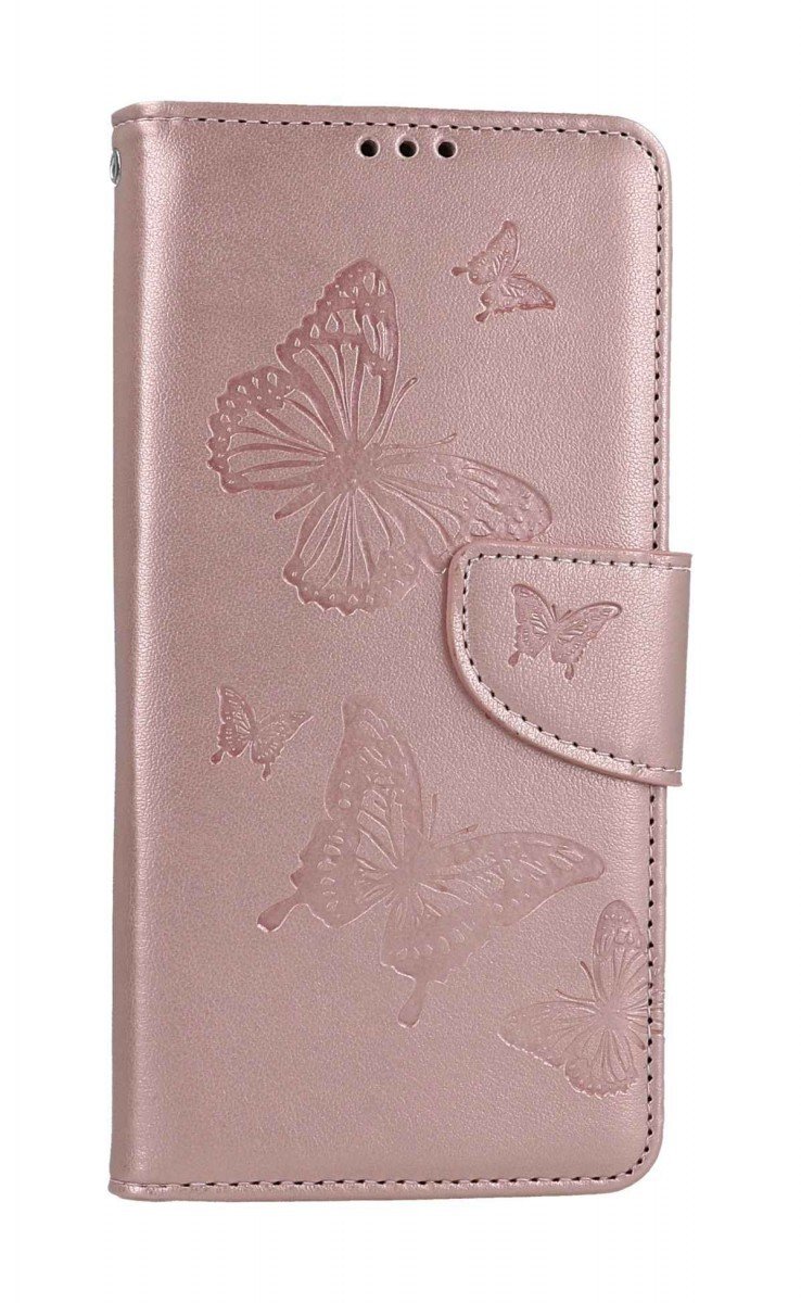 Pouzdro TopQ Xiaomi Redmi Note 12 knížkové Butterfly růžové světlé 112025