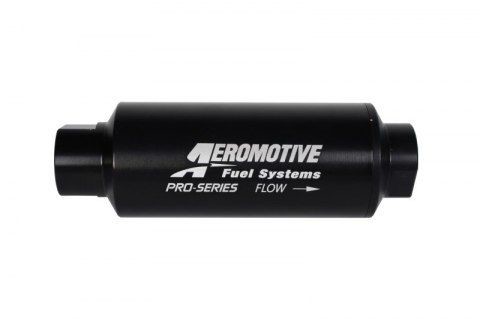 Aeromotive Pro-Series In-Line filtr - AN-12 - 40mikronový SS prvek - Nikl Chrome Finish