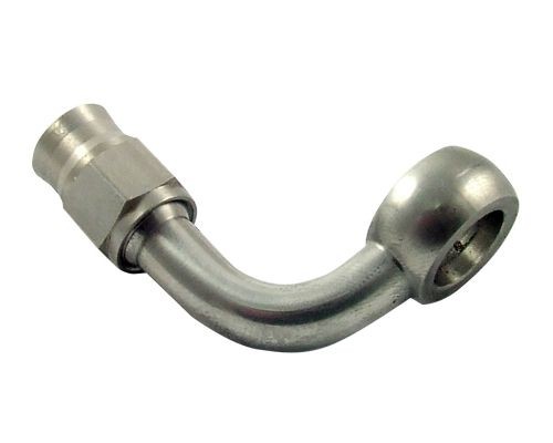 ProRacing Banjo koleno 90° D-03 (AN3) - délka 45mm - průměr oka 11,2mm - nerezové