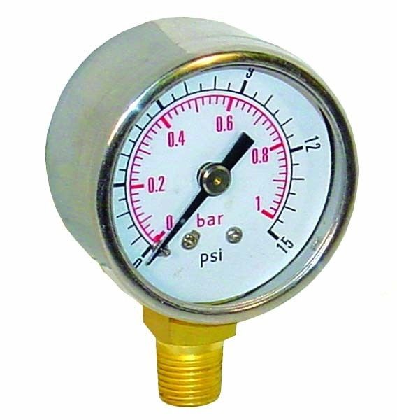 Ukazatel tlaku paliva (manometr) Sytec 0-1bar - výstup zespodu