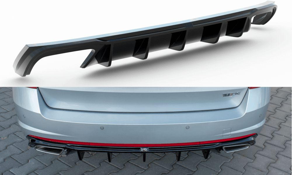 Maxtondesign Středový spoiler pod zadní nárazník Škoda Octavia RS Mk3 Facelift Hatchback/Estate 2017-2019
