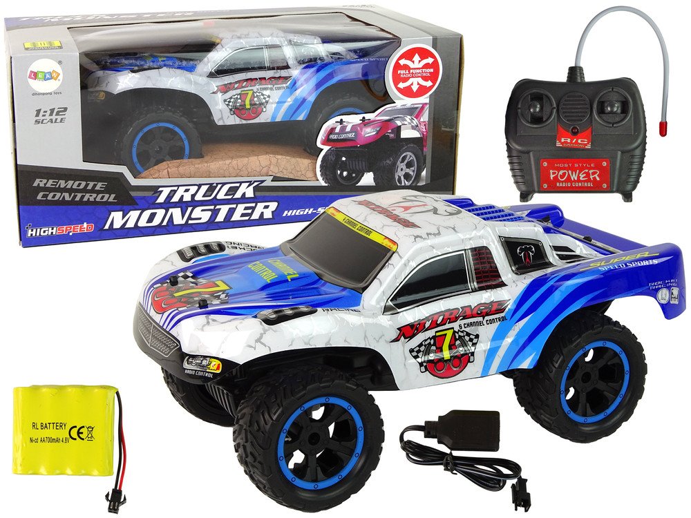 mamido Auto na dálkové ovládání RC Monster Truck 1:12 bílé