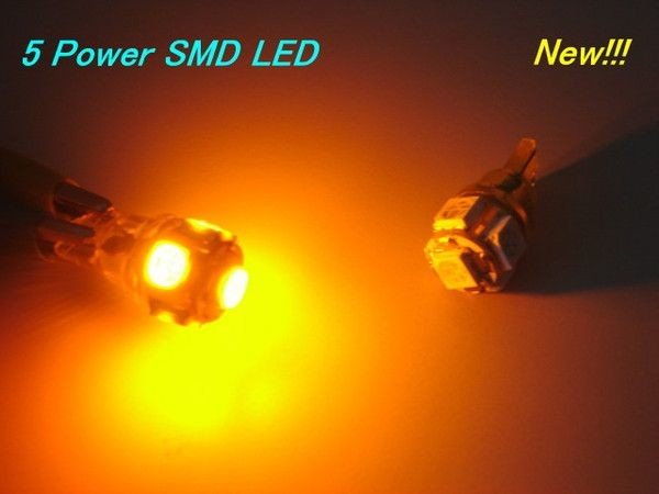 Noname LED parkovací světla 5x Power SMD 168 / 194 / T10 / W5W oranžová