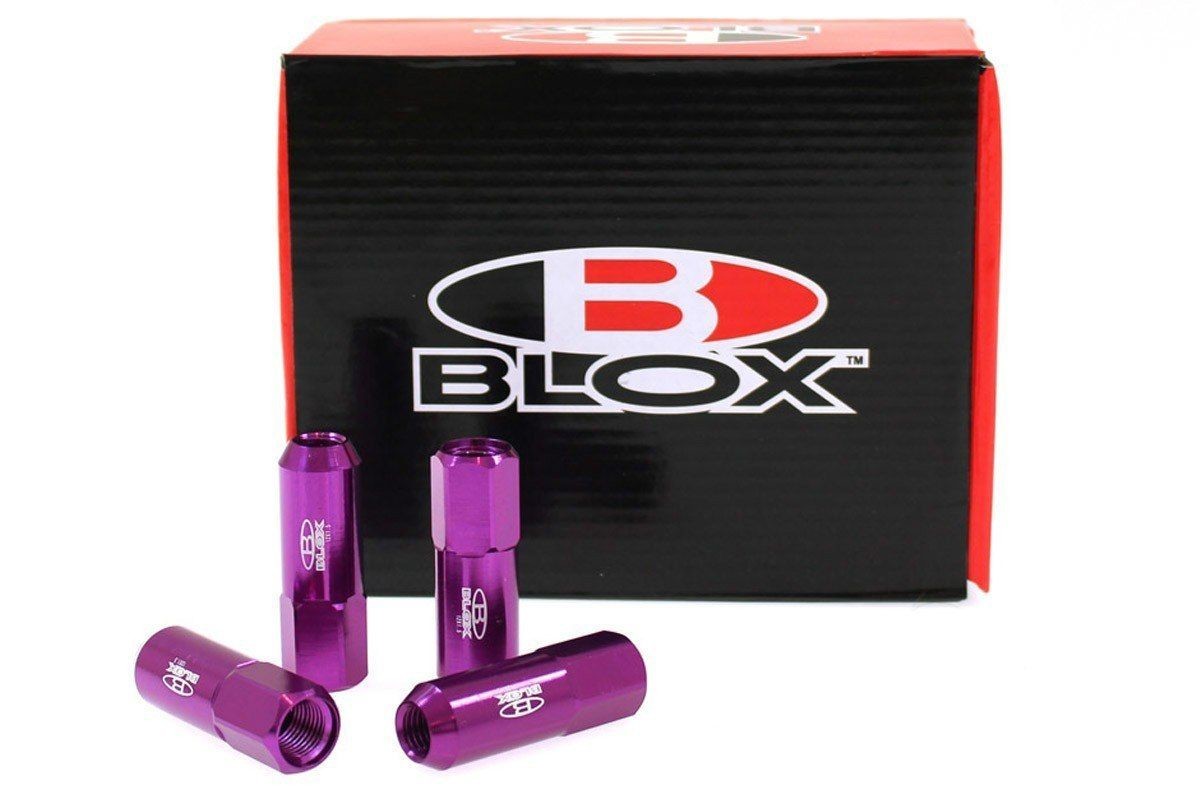 Kolové matice (štefty) Blox závit M12x1.5 Alu 60mm - fialové