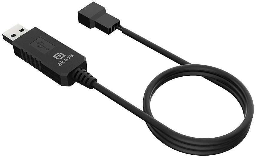 Akasa kabel USB na 3-pin / 4-pin, 5V na 12V adaptér pro ventilátory, 60 cm - AK-CBFA10-60BK