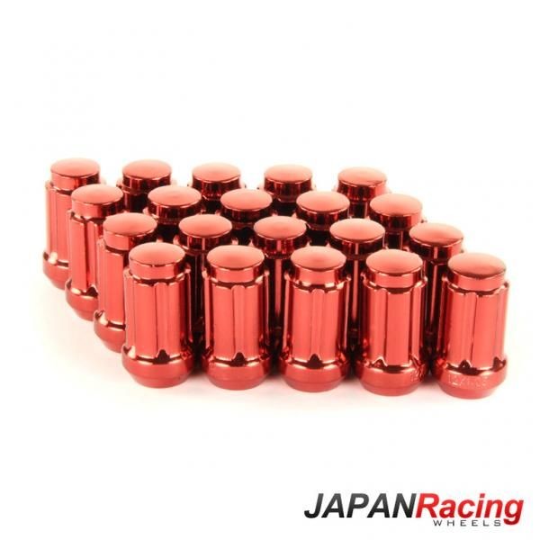 Kolové matice (štefty) Japan Racing JN2 závit M12 x 1.5 - červené (ocelové)